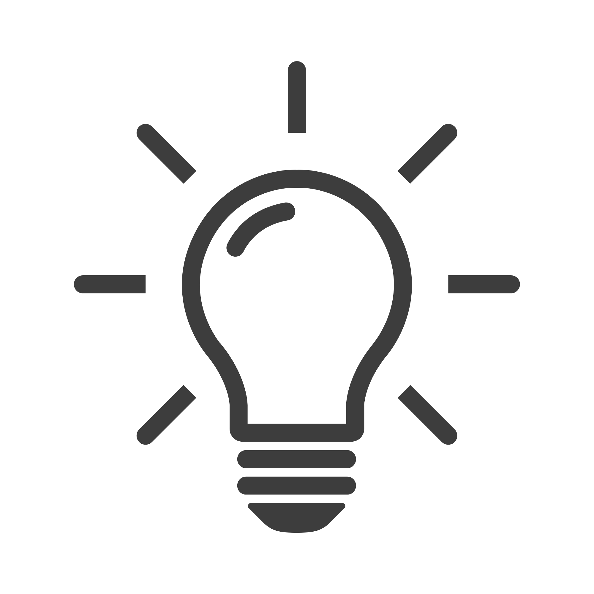 Black light bulb icon on a white background