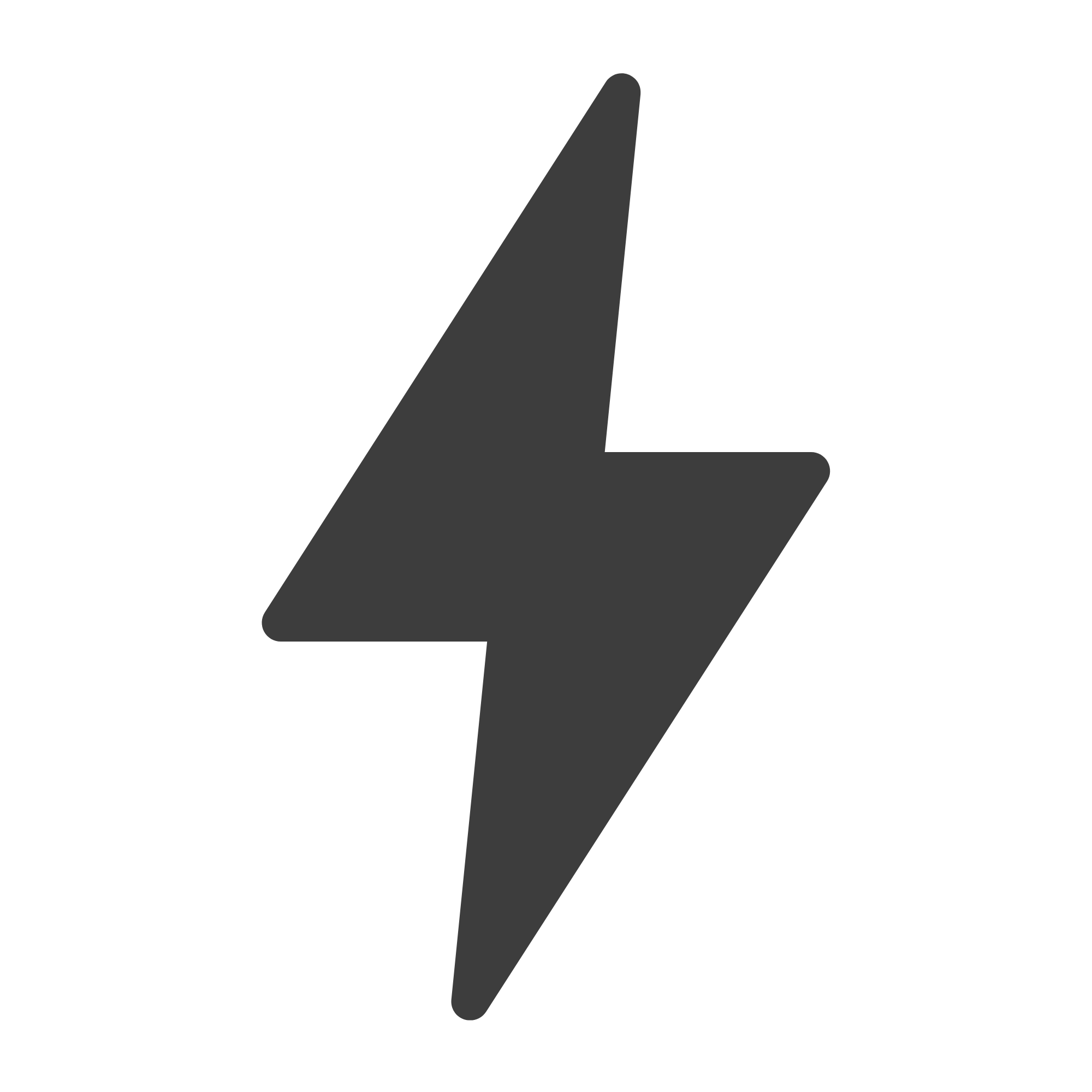 Black lightning bolt symbol on a white background