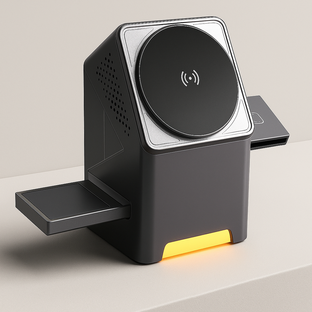 MagSafe wireless charging station with LED glow